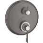 Axor Montreux Thermostatic Valve Trim with Integrated Diverter and Volume Controls Less Valve - Engineered in Germany, Limited Lifetime Warranty Brushed Black Chrome