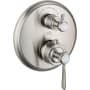Axor Montreux Thermostatic Valve Trim with Integrated Diverter and Volume Controls Less Valve - Engineered in Germany, Limited Lifetime Warranty Brushed Nickel