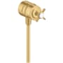 Axor Montreux Wall Supply Elbow Integrated Shut Off and Volume Control with Cross Handle - Engineered in Germany, Limited Lifetime Warranty Brushed Gold Optic