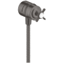 Axor Montreux Wall Supply Elbow Integrated Shut Off and Volume Control with Cross Handle - Engineered in Germany, Limited Lifetime Warranty Brushed Black Chrome