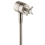 Axor Montreux Wall Supply Elbow Integrated Shut Off and Volume Control with Cross Handle - Engineered in Germany, Limited Lifetime Warranty Brushed Nickel
