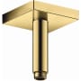 Axor ShowerSolutions 4" Ceiling Mounted Shower Arm and Square Flange Polished Gold Optic