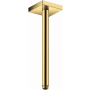 Axor ShowerSolutions 12" Ceiling Mounted Shower Arm and Square Flange Polished Gold Optic