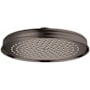 Axor Montreux 2.5 GPM Single Function Rain Shower Head with QuickClean Technology Brushed Black Chrome
