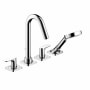 Axor Citterio M Deck Mounted Roman Tub with Built-In Diverter - Includes Hand Shower - Engineered in Germany, Limited Lifetime Warranty Chrome