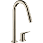 Axor Citterio M 2-Hole Pull-Down Kitchen Faucet with Magnetic Docking Metal Spray Head - Engineered in Germany, Limited Lifetime Warranty Polished Nickel
