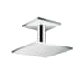 Axor ShowerSolutions 2.5 GPM Square Multi Function Rain Shower Head with Ceiling Mounted Shower Arm, EcoRight and Quick Clean Chrome