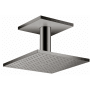 Axor ShowerSolutions 2.5 GPM Square Multi Function Rain Shower Head with Ceiling Mounted Shower Arm, EcoRight and Quick Clean Polished Black Chrome
