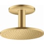 Axor ShowerSolutions 1.75 GPM Round Multi Function Rain Shower Head with Ceiling Mounted Shower Arm, EcoRight and Quick Clean Brushed Gold Optic