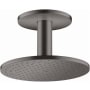 Axor ShowerSolutions 1.75 GPM Round Multi Function Rain Shower Head with Ceiling Mounted Shower Arm, EcoRight and Quick Clean Brushed Black Chrome