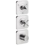 Axor Citterio E Three Function Thermostatic Valve Trim Only with Triple Knob/Lever/Cross Handles and Integrated Diverter Chrome