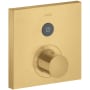 Axor ShowerSelect Square Single Function Thermostatic Trim Less Rough in - Engineered in Germany, Limited Lifetime Warranty Brushed Gold Optic