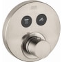 Axor ShowerSelect Round Dual Function Thermostatic Trim Less Rough in - Engineered in Germany, Limited Lifetime Warranty Brushed Nickel