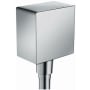 Axor ShowerSolutions Wall Outlet Square with Check Valves - Engineered in Germany, Limited Lifetime Warranty Chrome