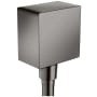 Axor ShowerSolutions Wall Outlet Square with Check Valves - Engineered in Germany, Limited Lifetime Warranty Polished Black Chrome