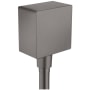 Axor ShowerSolutions Wall Outlet Square with Check Valves - Engineered in Germany, Limited Lifetime Warranty Brushed Black Chrome