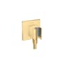 Axor Wall Outlet with Handshower Holder, Square Brushed Gold Optic