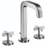 Axor Citterio 1.2 GPM Widespread Bathroom Faucet with Cross Handles and Drain Assembly - Engineered in Germany, Limited Lifetime Warranty Chrome