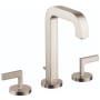 Axor Citterio 1.2 GPM Widespread Bathroom Faucet with Lever Handles and Drain Assembly - Engineered in Germany, Limited Lifetime Warranty Brushed Nickel
