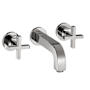 Axor Citterio 1.2 GPM Wall Mount Widespread Bathroom Faucet with Cross Handles Less Valve and Drain Assembly - Engineered in Germany, Limited Lifetime Warranty Chrome