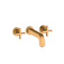 Axor Citterio 1.2 GPM Wall Mount Widespread Bathroom Faucet with Cross Handles Less Valve and Drain Assembly - Engineered in Germany, Limited Lifetime Warranty Brushed Gold Optic