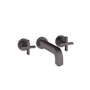 Axor Citterio 1.2 GPM Wall Mount Widespread Bathroom Faucet with Cross Handles Less Valve and Drain Assembly - Engineered in Germany, Limited Lifetime Warranty Brushed Black Chrome