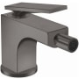 Axor Citterio 2.2 GPM Deck Mount Bidet Faucet with 1 Lever Handle and Pop-Up Drain Assembly Brushed Black Chrome
