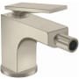 Axor Citterio 2.2 GPM Deck Mount Bidet Faucet with 1 Lever Handle and Pop-Up Drain Assembly Brushed Nickel