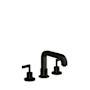 Axor Citterio Deck Mounted Roman Tub Filler with Lever Handles - Less Rough In Brushed Black Chrome