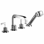 Axor Citterio Deck Mounted Roman Tub with Built-In Diverter and Lever Handles with Hand Shower - Engineered in Germany, Limited Lifetime Warranty Chrome