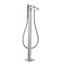Axor Citterio Floor Mounted Tub Filler with Built-In Diverter and Rhombic Cut - Includes Hand Shower Chrome