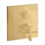 Axor Citterio Thermostatic Valve Trim Only with Cross Handle, Integrated Diverter and Volume Control for 2 Applications - Less Rough In Brushed Gold Optic