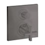 Axor Citterio Thermostatic Valve Trim Only with Cross Handle, Integrated Diverter and Volume Control for 2 Applications - Less Rough In Brushed Black Chrome