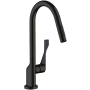 Axor Citterio HighArc Pull-Down Kitchen Faucet with Magnetic Docking Metal Spray Head and Forward Rotating Handle - Engineered in Germany, Limited Lifetime Warranty Matte Black