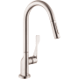 Axor Citterio 1.5 GPM Single Hole Pull Down Kitchen Faucet Steel Optic