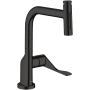 Axor Citterio 1.75 GPM 2-Spray Pull Out Kitchen Faucet with Select On/Off Push Button and sBox Hose Guidance - Engineered in Germany, Limited Lifetime Warranty Matte Black