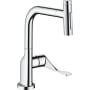 Axor Citterio 1.75 GPM 2-Spray Pull Out Kitchen Faucet with Select On/Off Push Button - Engineered in Germany, Limited Lifetime Warranty Chrome