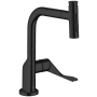 Axor Citterio 1.75 GPM 2-Spray Pull Out Kitchen Faucet with Select On/Off Push Button - Engineered in Germany, Limited Lifetime Warranty Matte Black