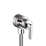 Axor Citterio Wall Supply Elbow with Integrated Volume Control and Shut-Off and Lever Handle - Engineered in Germany, Limited Lifetime Warranty Chrome