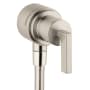 Axor Citterio Wall Supply Elbow with Integrated Volume Control and Shut-Off and Lever Handle - Engineered in Germany, Limited Lifetime Warranty Brushed Nickel