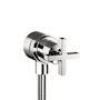 Axor Citterio Wall Supply Elbow with Integrated Volume Control and Shut-Off - Cross Handle Chrome