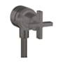 Axor Citterio Wall Supply Elbow with Integrated Volume Control and Shut-Off - Cross Handle Brushed Black Chrome