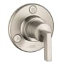 Axor Citterio Diverter Valve Trim Trio / Quattro with Metal Lever Handle Less Valve - Engineered in Germany, Limited Lifetime Warranty Brushed Nickel