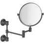 Axor Montreux 8-3/8" W x 12-3/8" H Circular Framed Bathroom Wall Mirror Brushed Black Chrome