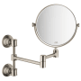 Axor Montreux 8-3/8" W x 12-3/8" H Circular Framed Bathroom Wall Mirror Brushed Nickel