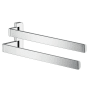 Axor Universal SoftSquare Double-Arm Hand towel Holder - Engineered in Germany, Limited Lifetime Warranty Chrome