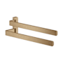 Axor Universal SoftSquare Double-Arm Hand towel Holder - Engineered in Germany, Limited Lifetime Warranty Brushed Bronze