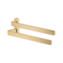 Axor Universal SoftSquare Double-Arm Hand towel Holder - Engineered in Germany, Limited Lifetime Warranty Brushed Gold Optic