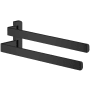 Axor Universal SoftSquare Double-Arm Hand towel Holder - Engineered in Germany, Limited Lifetime Warranty Matte Black