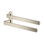 Axor Universal SoftSquare Double-Arm Hand towel Holder - Engineered in Germany, Limited Lifetime Warranty Polished Nickel